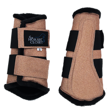 Charger l'image dans la galerie, Guêtres de dressage Paillettes Rose Doré