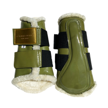 Charger l'image dans la galerie, Guêtres de dressage en polaire Vert Olive