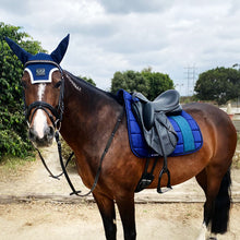 Charger l&#39;image dans la galerie, Tapis Paillettes Dressage STRIPE Bleu Marine
