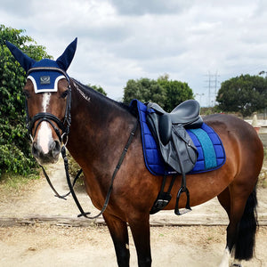 Tapis Paillettes Dressage STRIPE Bleu Marine