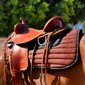 Tapis Western Endurance Randonnée Paillettes Marron Cuivre