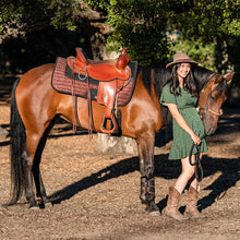 Charger l&#39;image dans la galerie, Tapis Western Endurance Randonnée Paillettes Marron Cuivre
