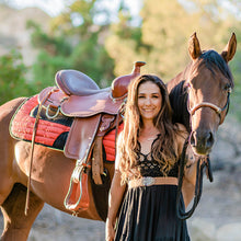 Charger l&#39;image dans la galerie, Tapis Western Endurance Randonnée Paillettes Rouge
