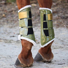 Charger l&#39;image dans la galerie, Guêtres de dressage en polaire Vert Olive
