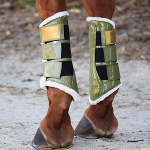 Guêtres de dressage en polaire Vert Olive