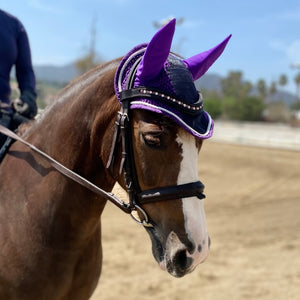 Bonnet anti-mouches Paillettes Prune Violet