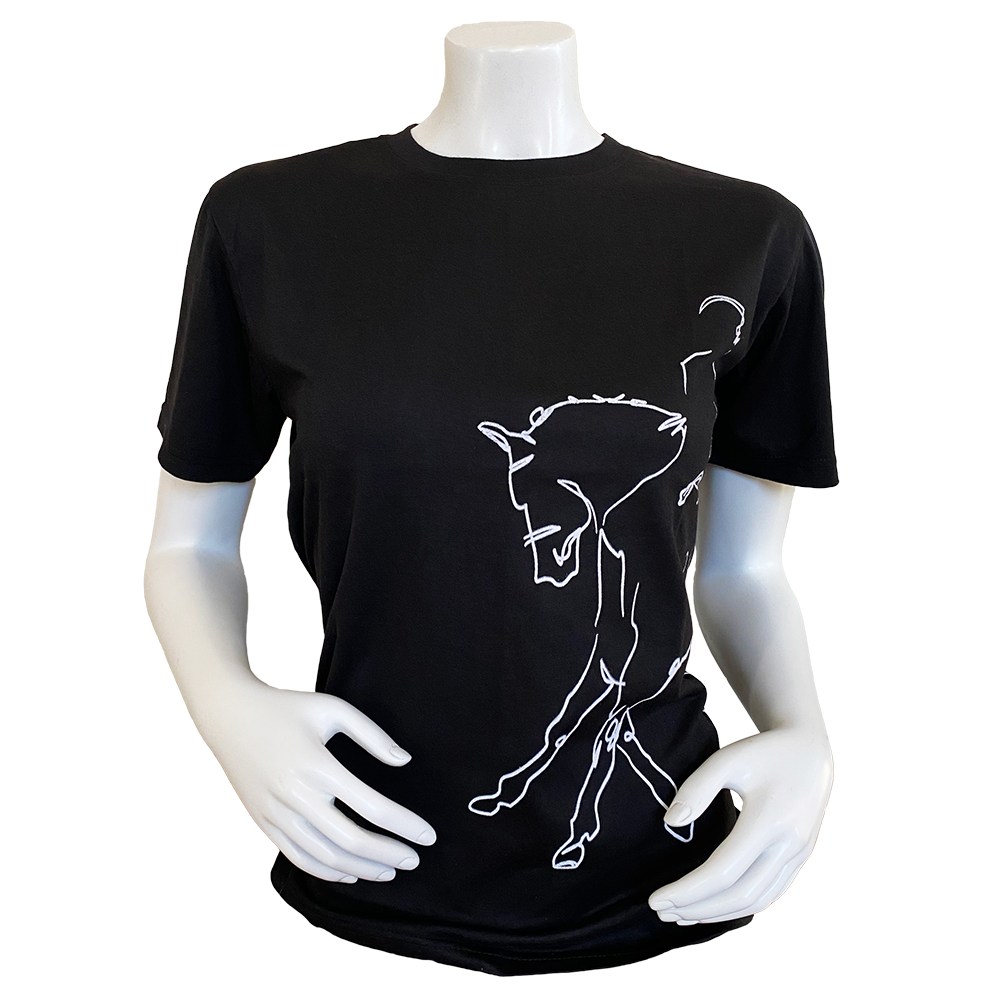 T-shirt Dressage Noir Unisexe